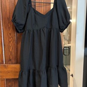 Nine West Black Puff Sleeve Dress